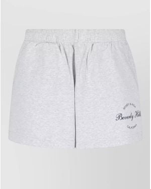 Sporty & Rich Straight Shorts Side Pockets Back Pocket - Grey