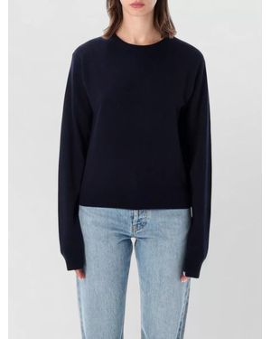 Extreme Cashmere March Crew Neck Lightweight Rib Knit Jumper - Blue