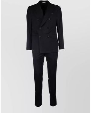 Boglioli Tailored Suit Double Breasted Buttons Pockets - Black