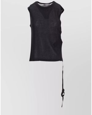 Ann Demeulemeester Ribbed Sleeveless Top - Black