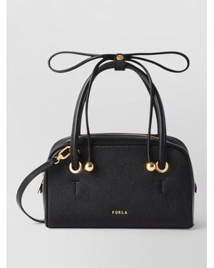 Furla Poppy Mini Bag Top Handle Hardware - Black