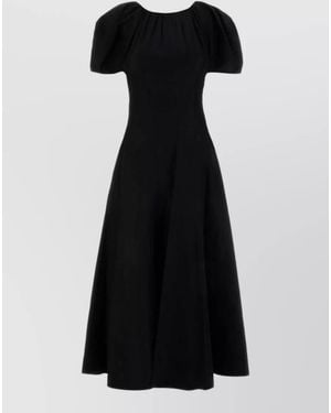 Tory Burch Viscose Blend Dress Flared Skirt Midi - Black