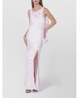 ROTATE BIRGER CHRISTENSEN Draped Neckline Floor Length Open Back Dress - White