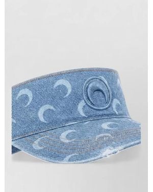 Marine Serre Denim Moon-Print Visor - Blue