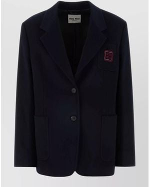 Miu Miu Wool Cashmere Blazer - Blue