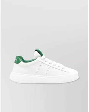 Miu Miu Dual Laces Sporty Leather Sneakers - Metallic