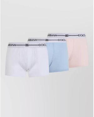 Dolce & Gabbana Cotton Boxer Briefs 3-Pack - Blue