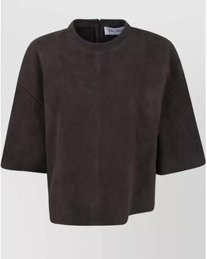 Max Mara Suede Fitted Jacket - Black