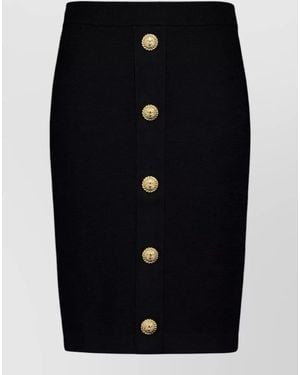 Balmain Mini Knit Pencil Skirt - Black
