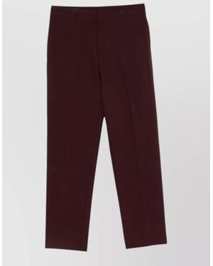 Emporio Armani Chino Trousers Straight Leg Mid Rise - Red