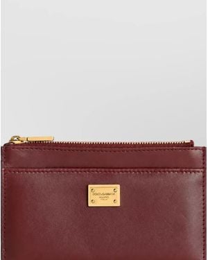 Dolce & Gabbana Leather Card Holder - Purple