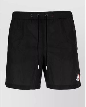 Moncler Swim Shorts Beachwear Back Zip Pocket - Black