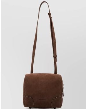 Emporio Armani Leather Crossbody Bag - Brown