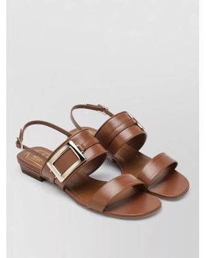 Roger Vivier Leather Slingback Sandals Open Toe Design - Brown