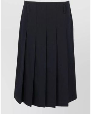 A.P.C. Cotton Pleated Midi Skirt - Blue