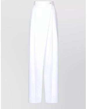 Dolce & Gabbana High Waist Flared Wrap Pants Belt - White