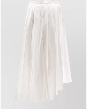 Self-Portrait Mini Skirt Asymmetric Hem Elastic Waistband - White