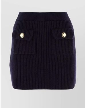 Miu Miu Ribbed Texture Skirt Buttons - Blue