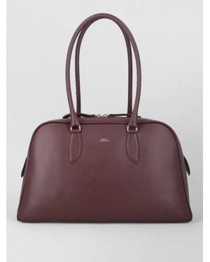 A.P.C. Sac Leather Tote Bag - Purple