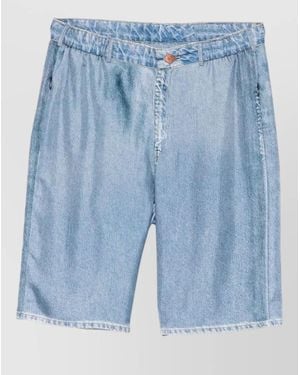 Pierre Louis Mascia Silk Printed Knee-Length Shorts - Blue