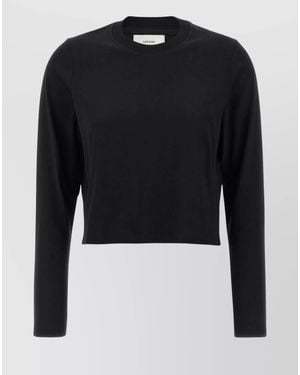 Loulou de Saison Cotton Cropped Long-Sleeve T-Shirt - Blue