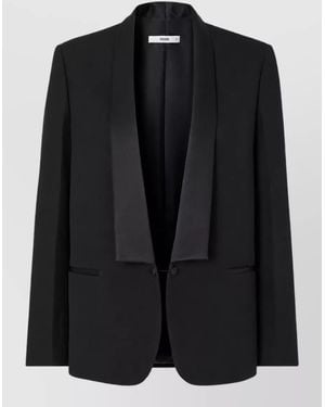 Fendi Virgin Wool Single-Breasted Blazer - Black