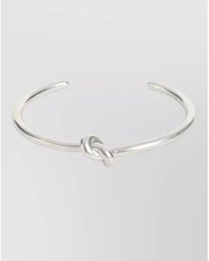 Celine Open Cuff Bracelet Knot Detail Curved Design - Multicolour