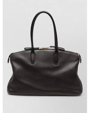 Borsalino Pebbled Calf Leather Shoulder Bag - Black