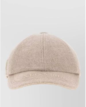 Max Mara Cashmere Lancia Baseball Cap Curved Brim - Natural
