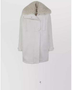 Courreges Technical Twill Parka Coat - White