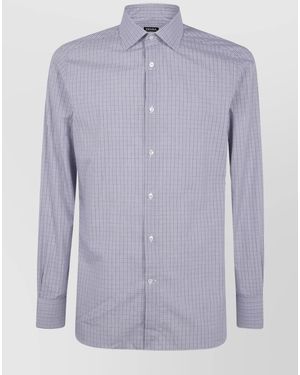 ZEGNA Cotton Shirt - Purple
