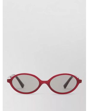 Miu Miu Oval Sunglasses Metal Accents Dark Lenses - Pink