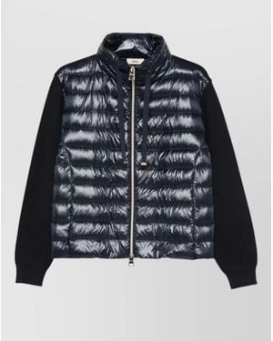 Herno Hooded Down Jacket High Neck Quilting - Blue