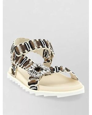 Roger Vivier Slidy Viv Trek Sandals Adjustable Strap - Metallic