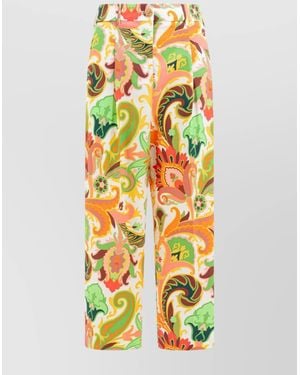 Etro Printed Cotton Wide-Leg Trousers - Multicolour