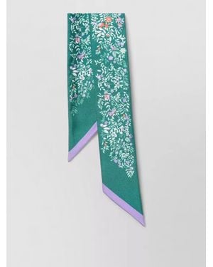 Gucci Silk Floral-Print Foulard - Blue