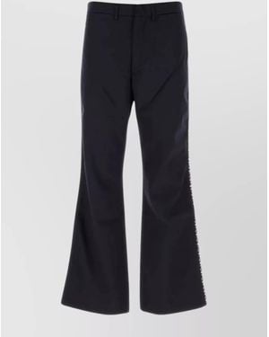 Wales Bonner Cotton Flared Wide-Leg Trousers - Blue