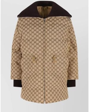 Gucci Gg Allover Long Bomber - Natural