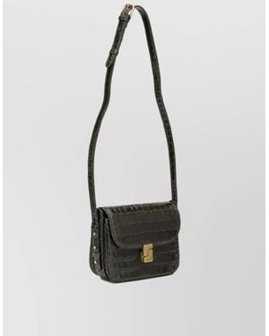Soeur Leather Small Crossbody Bag - White