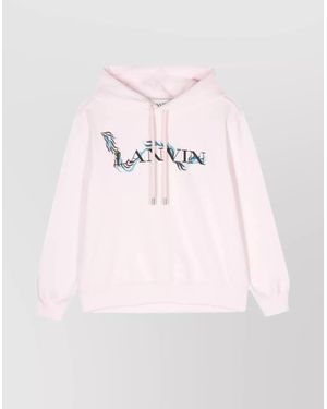 Lanvin Printed Cotton Hoodie - Pink