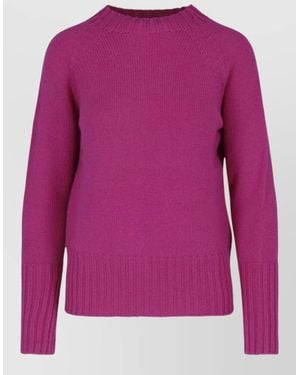 Drumohr Crew Neck Long Sleeve Casual Knit Top - Pink
