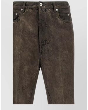 Rick Owens Denim High-Rise Flared Bootcut Jeans - Grey