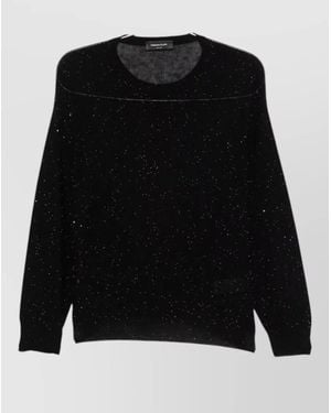 Fabiana Filippi Wool Sequin-Embellished Ribbed-Cuff Crew-Neck Jumper - Black