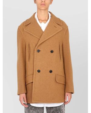 Marni Virgin Wool Double-Breasted Coat - Natural
