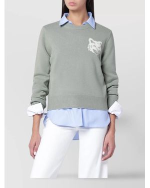 Maison Kitsuné Wool Regular-Fit Sweater - Gray