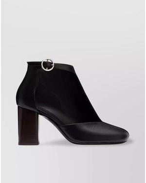 Lemaire Cutout Leather Ankle Boots - Black