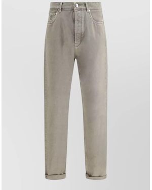 Brunello Cucinelli Cotton Denim Jeans Five Pocket Style - Grey