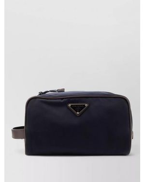 Prada Handheld Clutch Bag Side Handle Detail - Blue