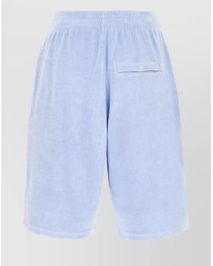 Martine Rose Concealed Drawstring Terry Bermuda Shorts - Blue