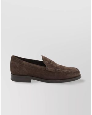 Tod's Penny Strap Suede Leather Loafer - Brown